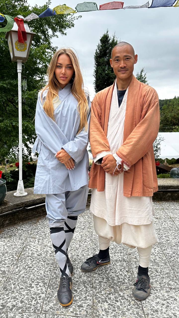 Adelina with a Shaolin master